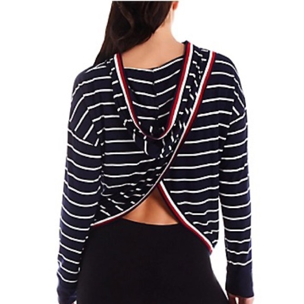 Tommy Hilfiger Cross Back Stripped Thin Hoddie